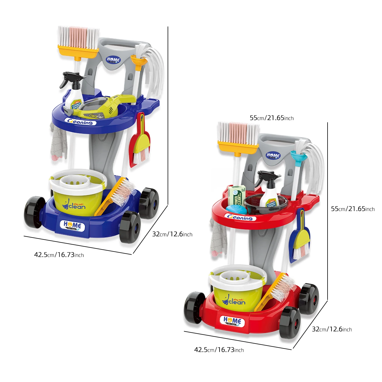 Children's simulation toy cleaning tools trolley vacuum cleaner broom mop set