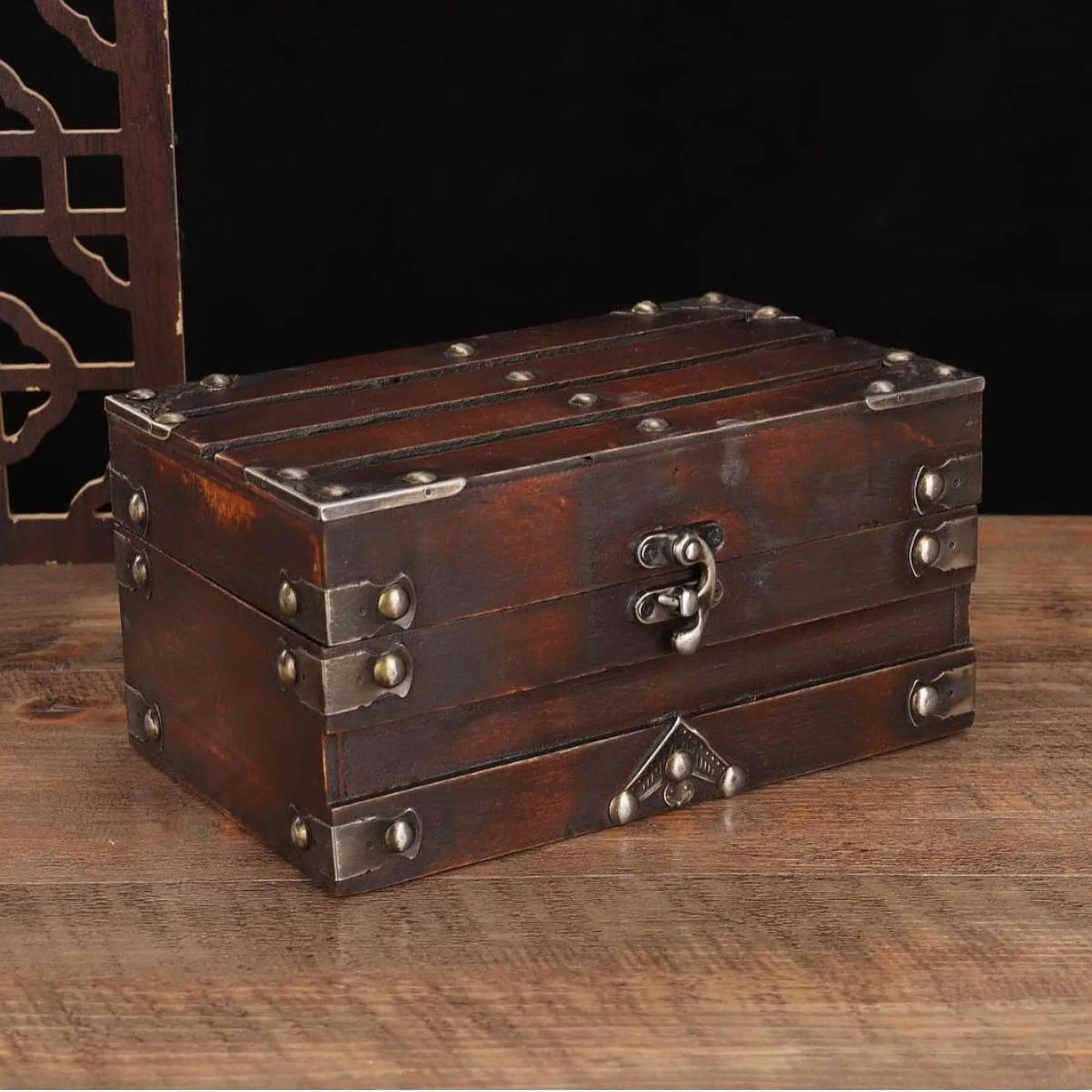 صندوق حلية صندوق مجوهرات خشبي مع غطاء مجوهرات للجسم خواتم زفاف هدية عيد ميلاد