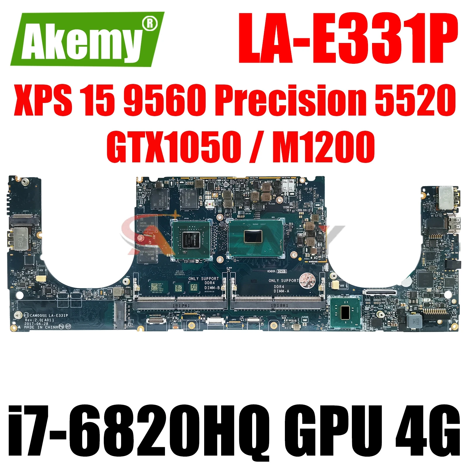 

Материнская плата для ноутбука DELL XPS 15 9560 Precision 5520 0YH90J 0GDXD5 0HW7C4 0V90XP 03YC22E3