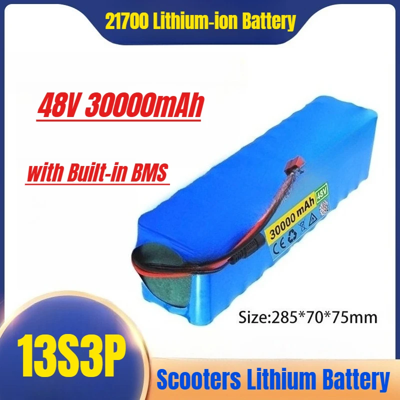 

13S3P 30000mAh 48V 21700 Lithium-ion Battery Pack for Scooters Lithium Battery with Built-in BMS