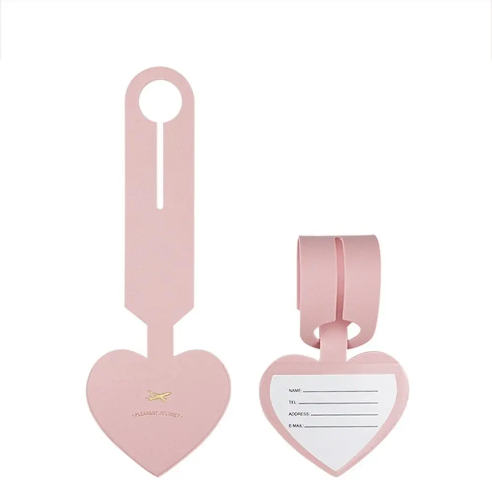 

Airplane Suitcase Tag Love Shape PU Luggage Tag Travel Accessories Address Label Baggage Name Tags Boarding Pass