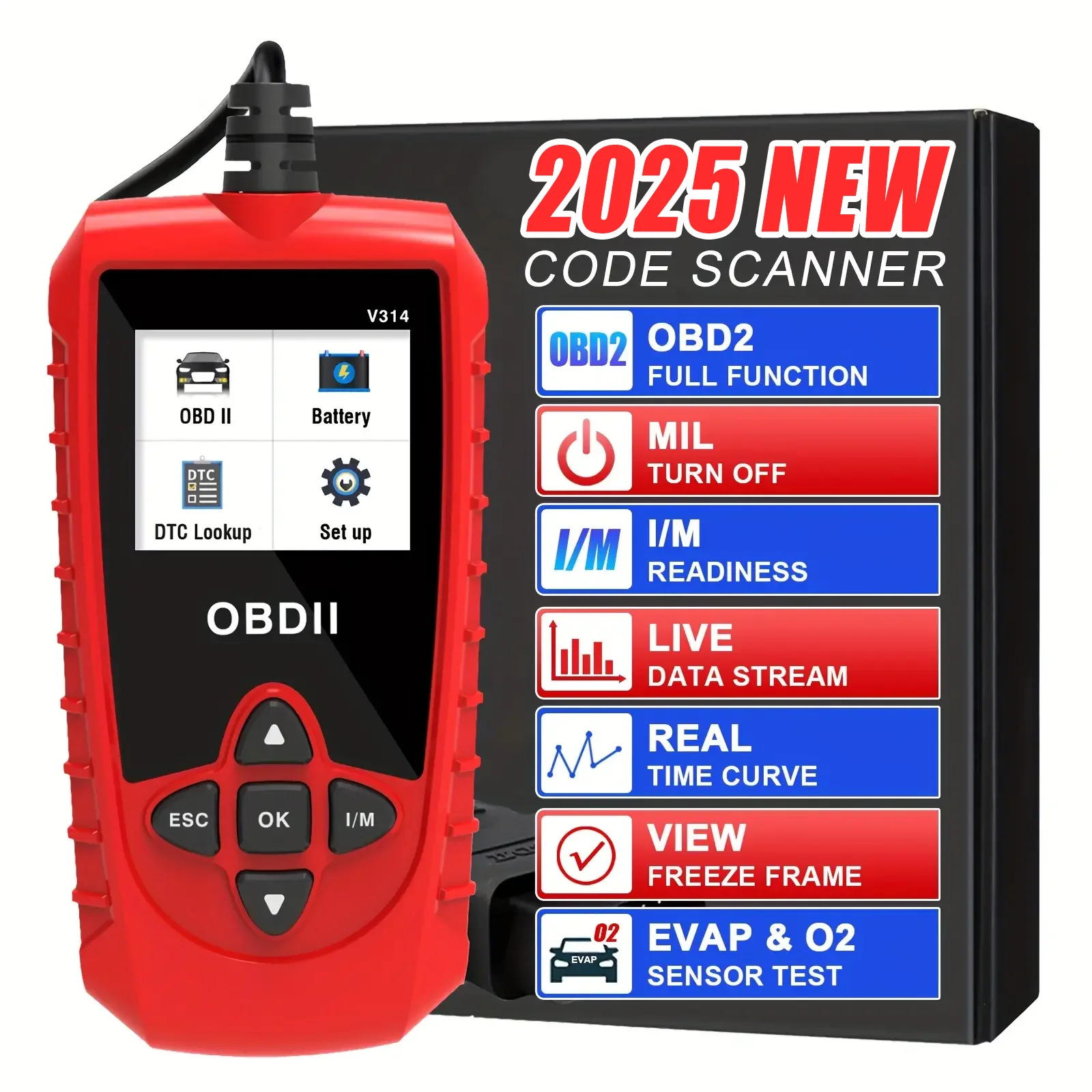 

Professional Car OBD2 Scanner Diagnostic Tool Vehicle Code Reader Car Fault Code Scanner for all can OBDII cars OBD Scanner V314