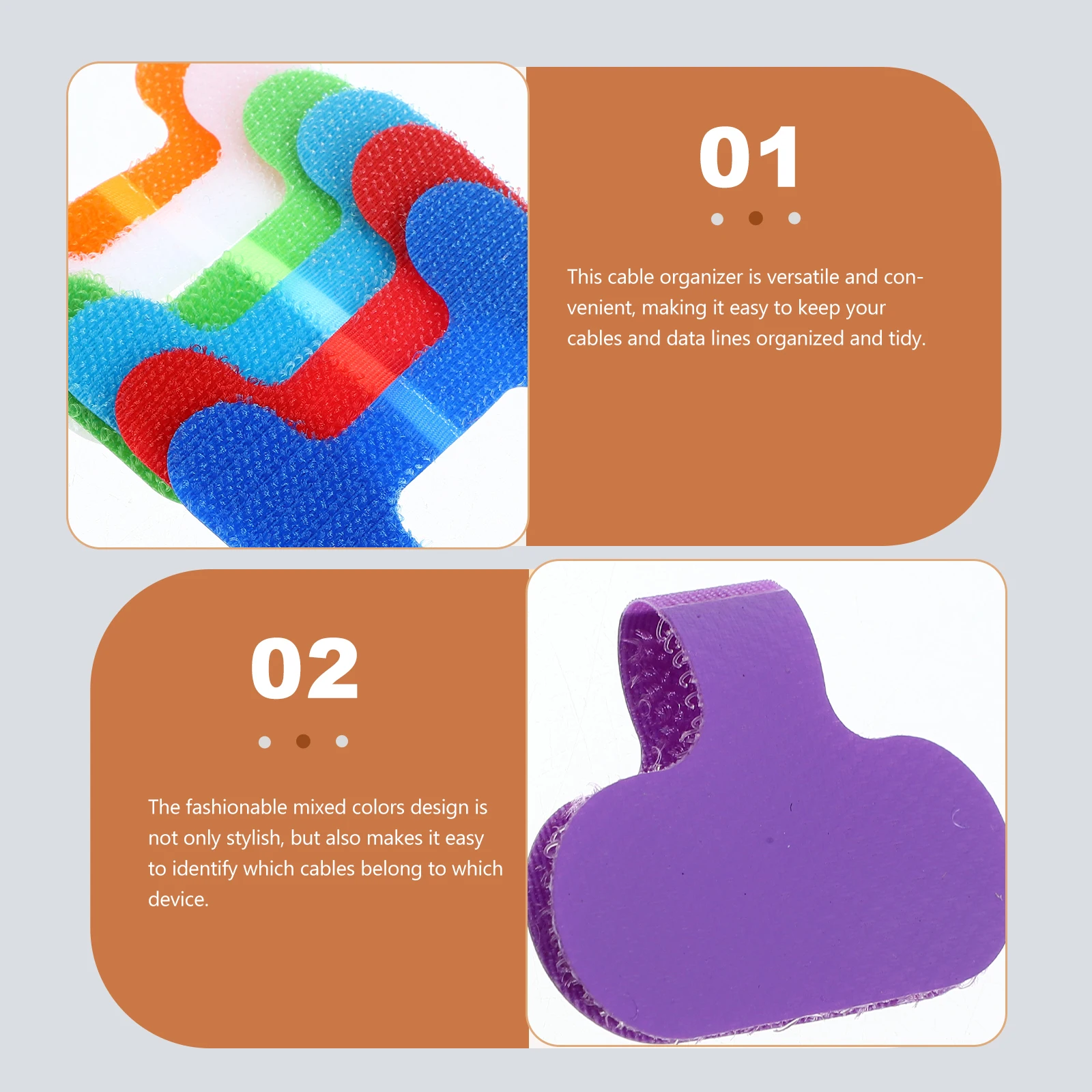 

24Pcs Nylon Cable Tags Fastening Cord Labels Flexible Organizers for Cords Home Office Cable Management