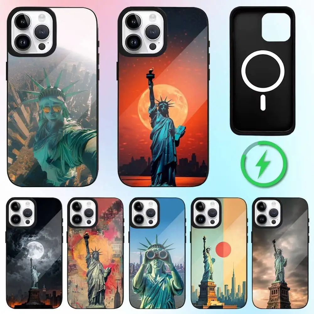 

New York City Image Phone Case For iPhone17,16,15,14,13,12,11 Plus,Pro Max Magnetic For Magsafe Wireless Charging