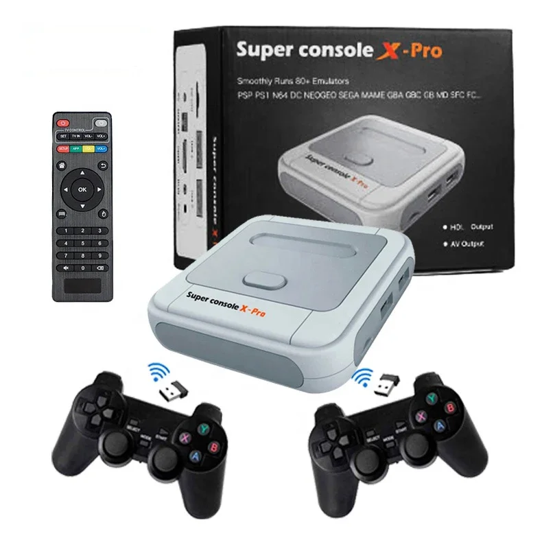 Retro Wifi Tv Game Super Console X Pro Met 50000 Games 2.4G Draadloze En Bedrade Controllers Voor Psp/N64/Dc/Nds/Ps