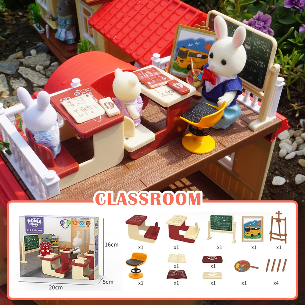 Dollhouse 1:12 Scale Miniature Simulation Classroom Accessories Reindeer Teacher Animal Furniture Girl Playhouse Birthday Toy