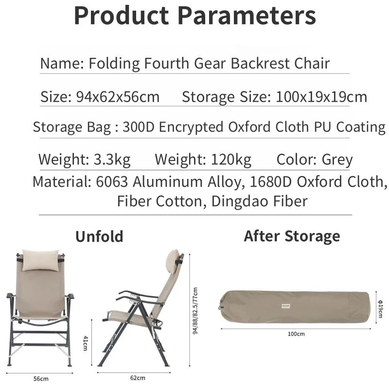 Naturehike Camping fotel wypoczynkowy ultralekki zdejmowany fotel z czterema szybkimi oparciem na zewnątrz przenośny składany fotel ze stopu aluminium