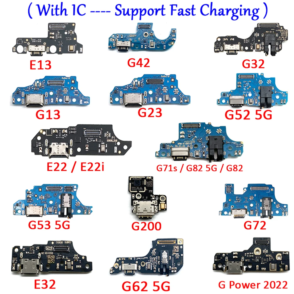 NEW USB Charging Port Socket Board Flex Connector Parts For Motorola Moto E13 G62 G52 G53 5G G42 G71S G200 E32 G82 G Power 2022