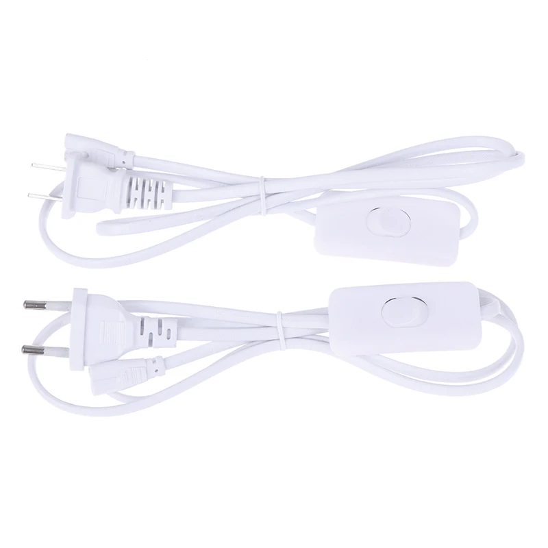 PVC White Tube T5 US /EU Plug Switch Cable 1.2M Power Adapter 110V 220V 230V 30cm Connection Wire LED Lamp DIY Lighting