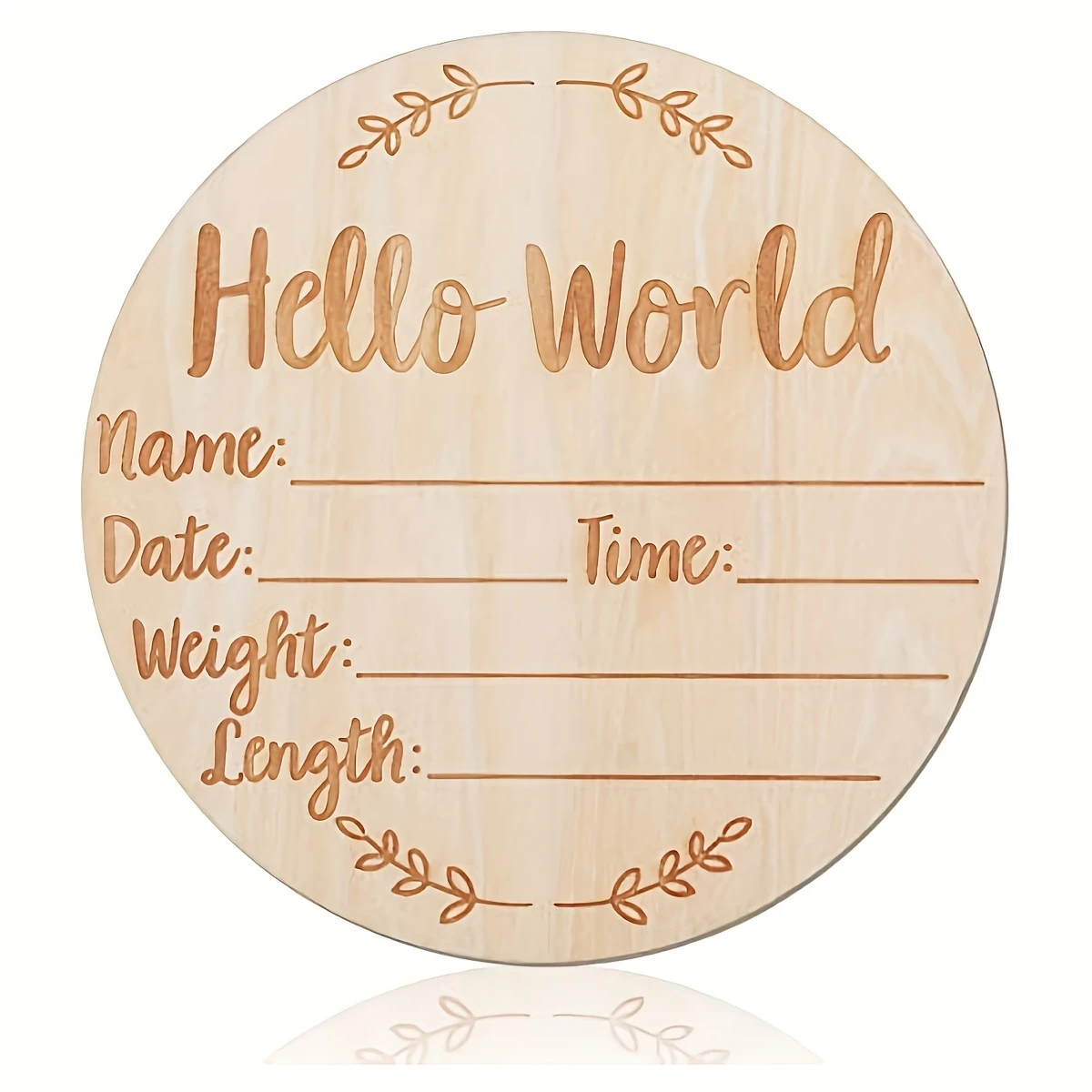 1pc Newborn Announcement Sign Hello World Newborn Welcome Sign New Baby Announcement Wooden Plaque Sign Newborn Welcome Card