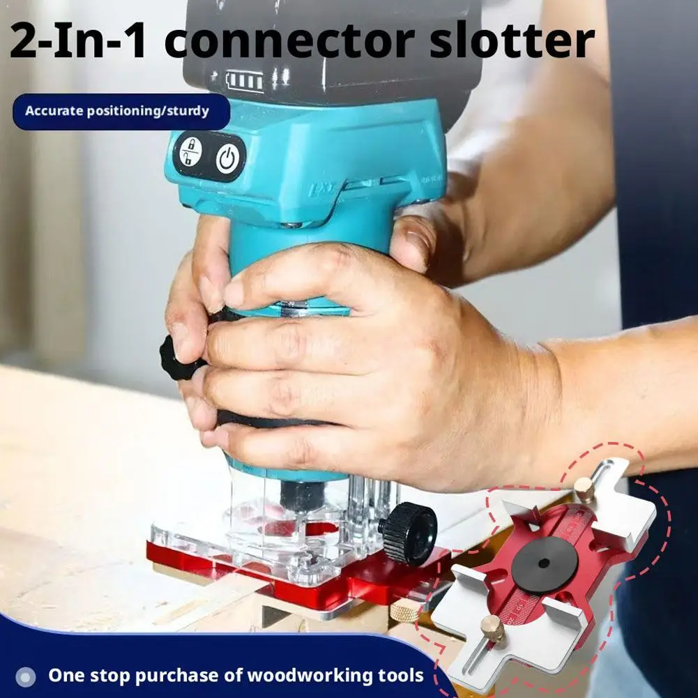 

2 In 1 Woodworking Cutting And Milling Hole Opening Tool Aluminum Alloy Trimming Machine Fixture Adjustable DIY Auxiliary Tools