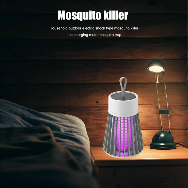 Mini lámpara antimosquitos de descarga eléctrica, lámpara de noche eléctrica con carga USB para interiores y exteriores, lámpara de prevención de