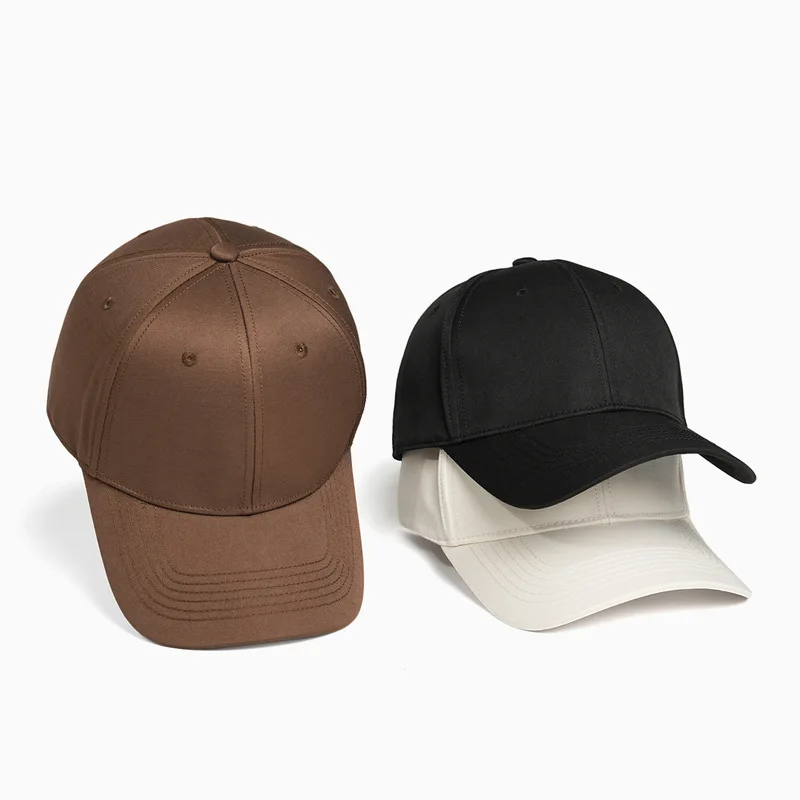 Hard-brimmed baseball cap, casual outdoor Korean-style duckbill cap for men, European and American style, solid color