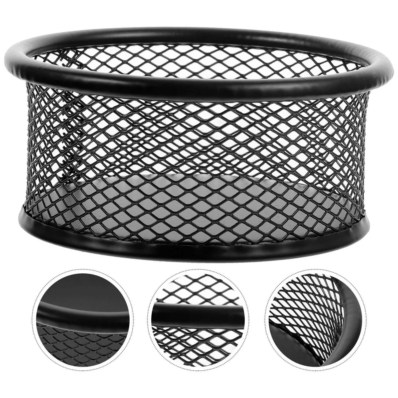 12pcs Mesh Paper Clip Holder Iron Desktop Organizer For Office School Binder Clips Eraser Screws Storage Container, Desk Mesh