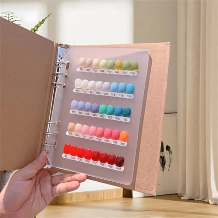 

Acycoin2A 120 Nail Color Display Book Press on Nail Organizer Storage Nail Art Collection with DoubleSided Adhesive and False N