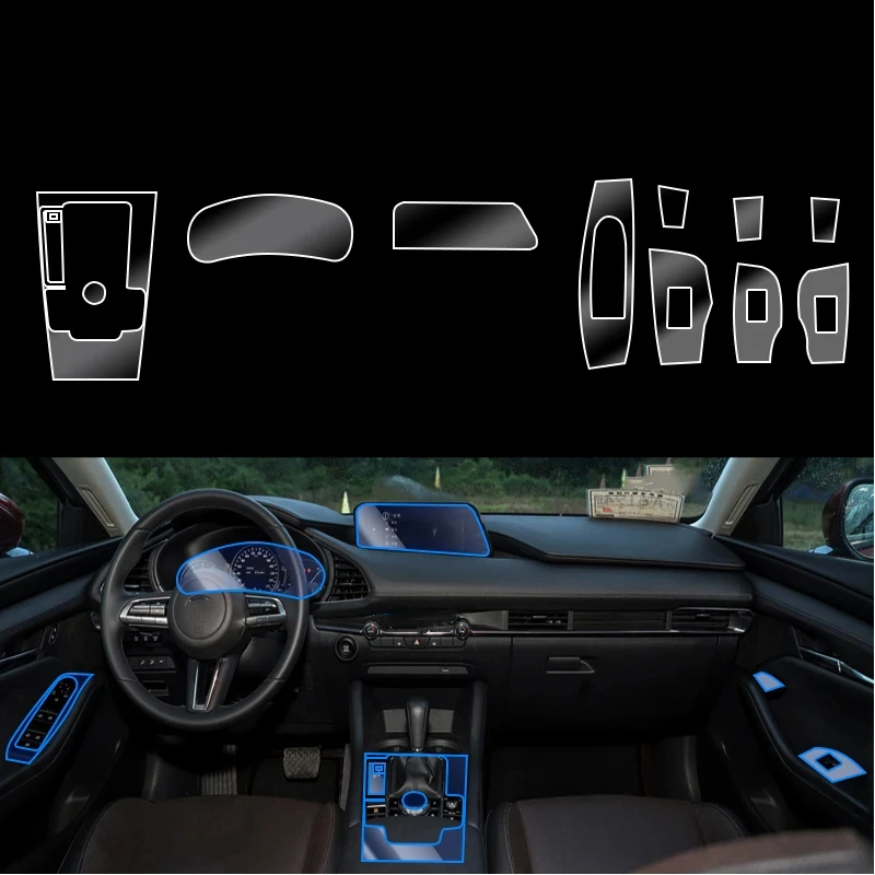 

Tpu Transparent Film for Mazda 3 2020-2023 Car Protection Interior Stickers Center Console Navigator Screen Gear Door Lift Panel