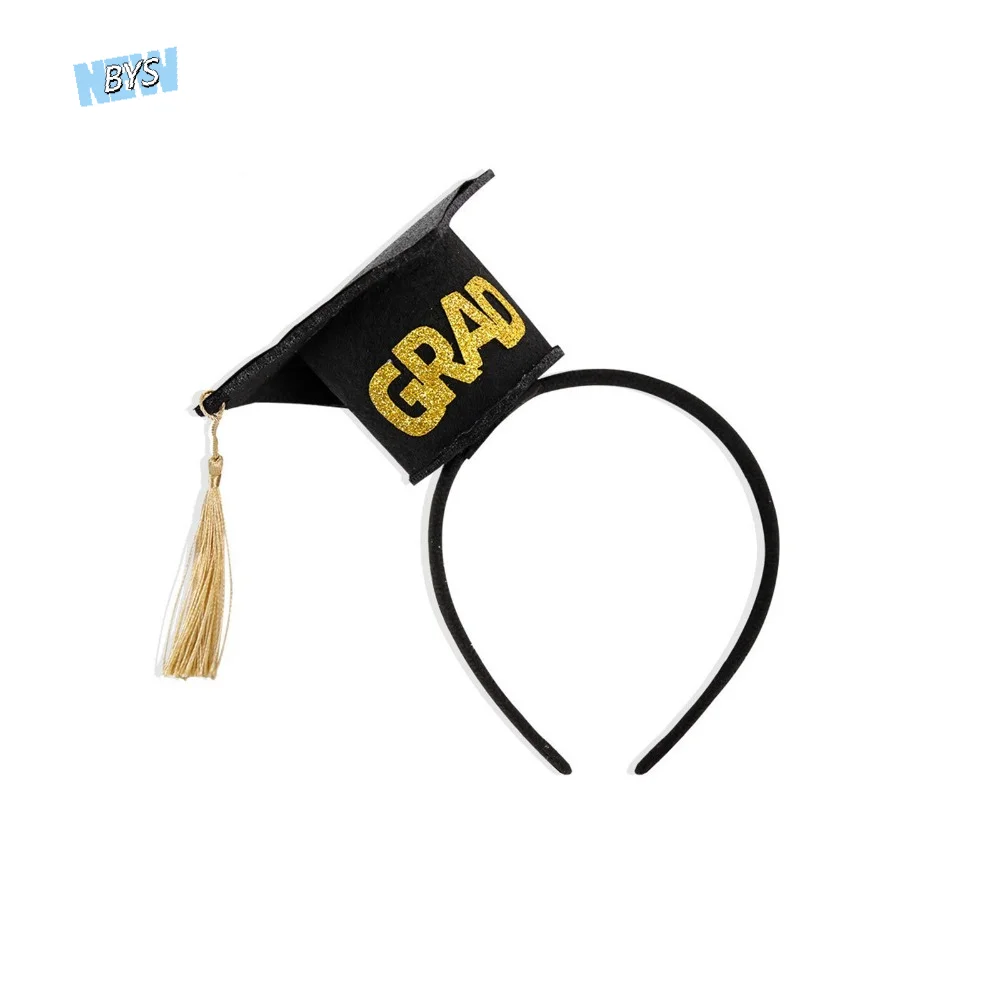 

Celebrate Graduation Headband Shiny Non-slip Graduation Cap Hairband Graduation Season with Tassels Doctor Hat Hair Hoop