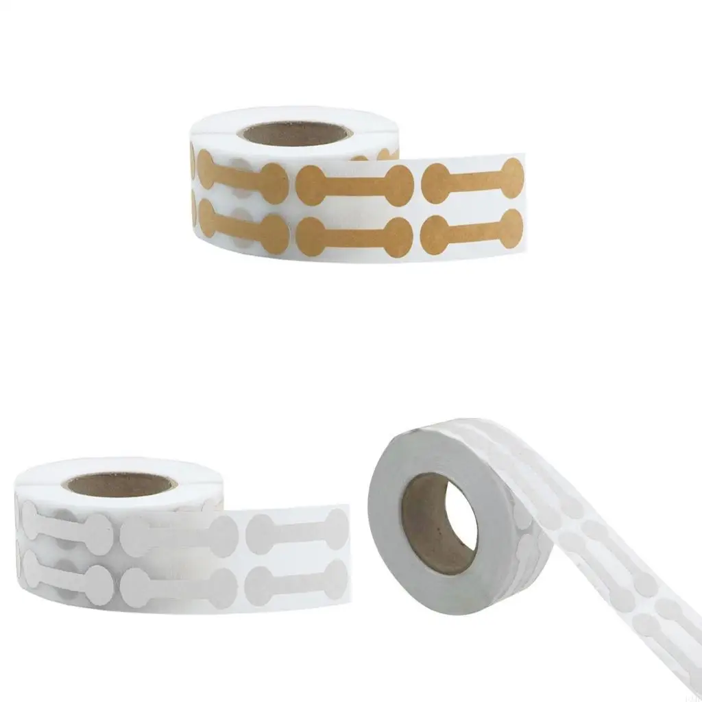 

500 Pcs Adhesive Barbell Stickers Portable Jewelry Labels Price Tags Kraft Paper Jewelry Price Tags Display Card
