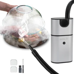 BORUiT Portable Molecular Cuisine Smoking Gun Food Cold Smoke Generator Meat Burn Smokehouse Cooking for BBQ Kitchen Accessory