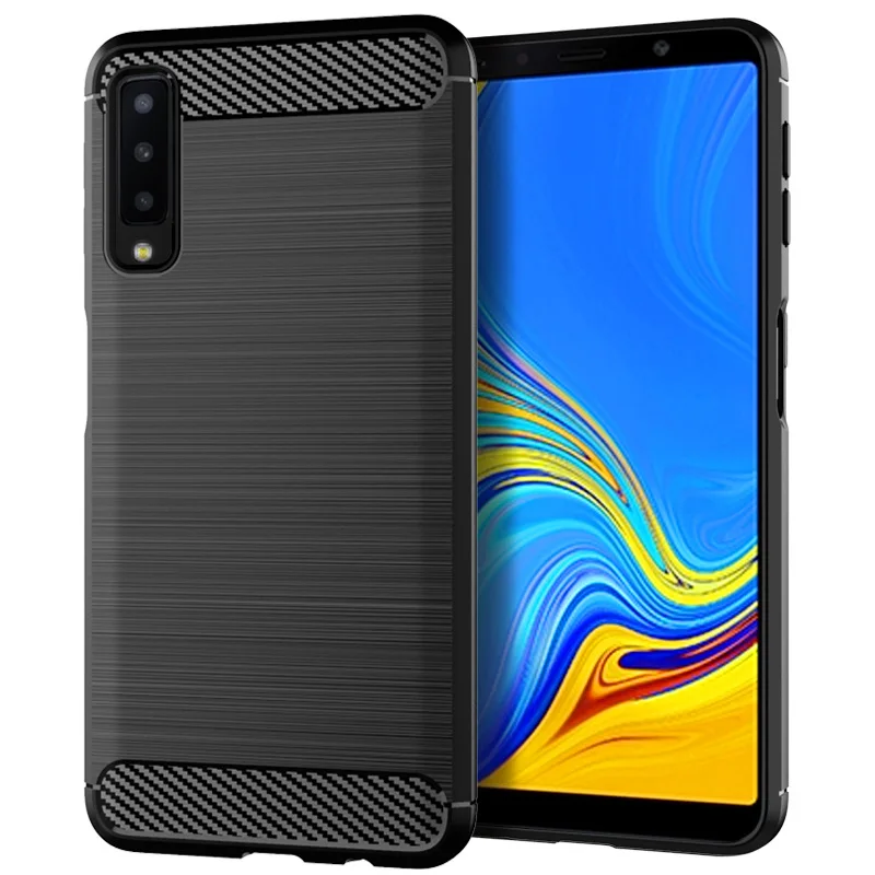 For Samsung Galaxy A7 2018 Silicone Case Shockproof Back Cover For Galaxy A750 Phone Cases Carbon Fiber Case Coque Fundas