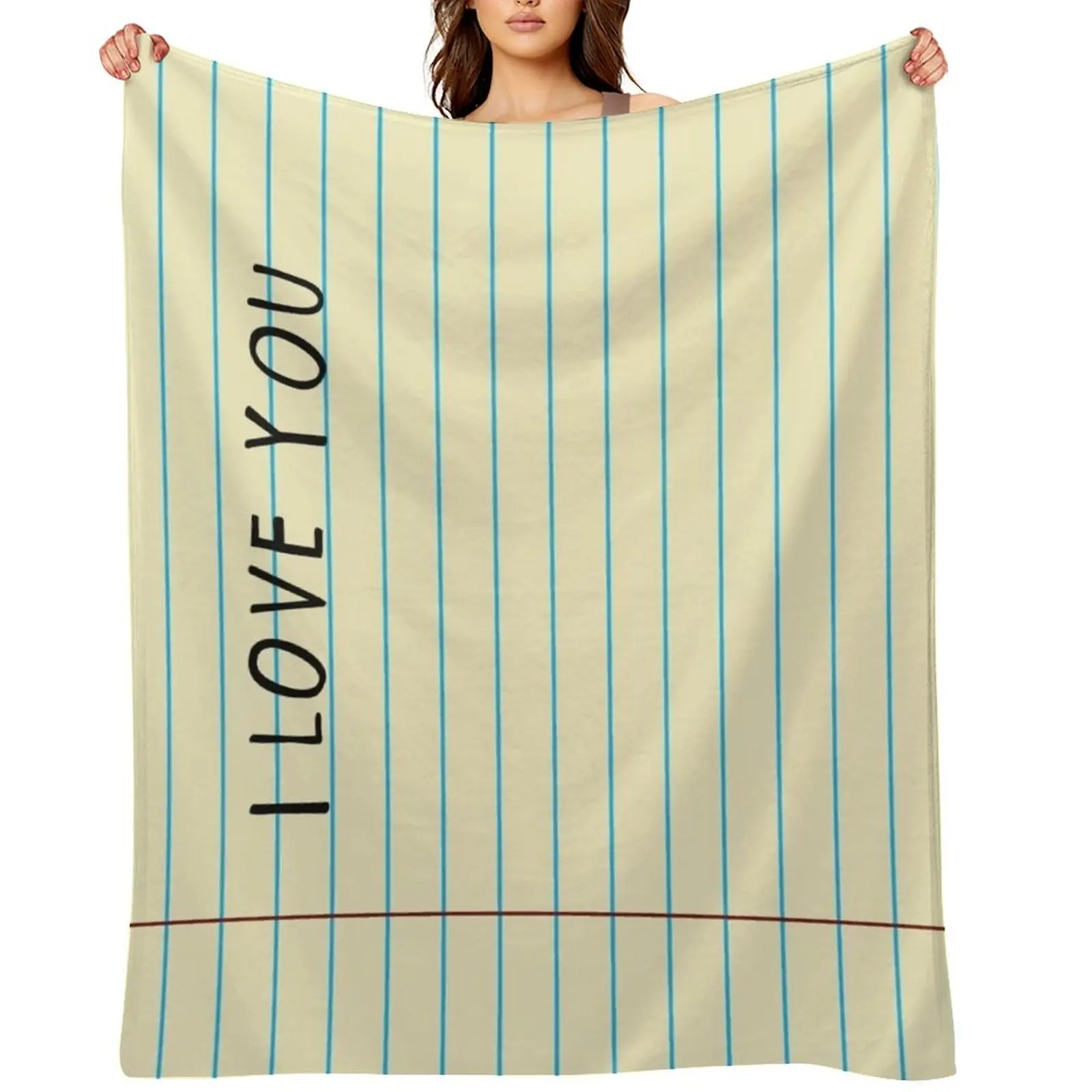 

I Love You Looseleaf Notebook Blanket Throw Blanket Bed covers Polar Soft Beds Cute Plaid Blankets