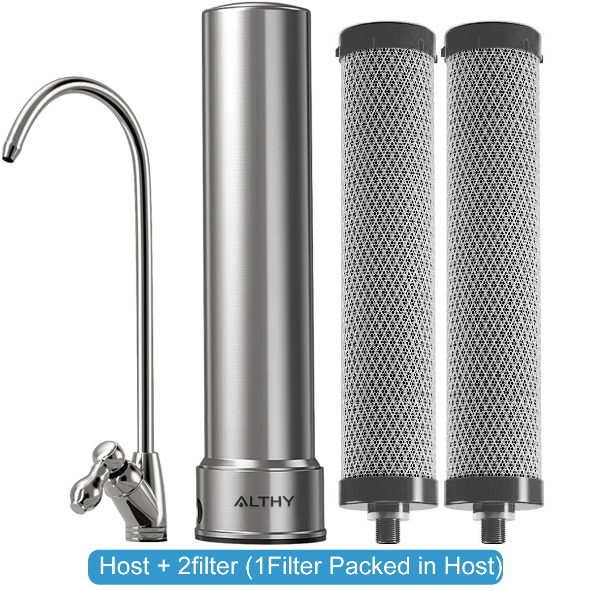 ALTHY U200PRO Kitchen Under Sink Drinking Water Filter Purifier With Faucet Reduces Bacteria, Metal,Lead, Chlorine and Odor