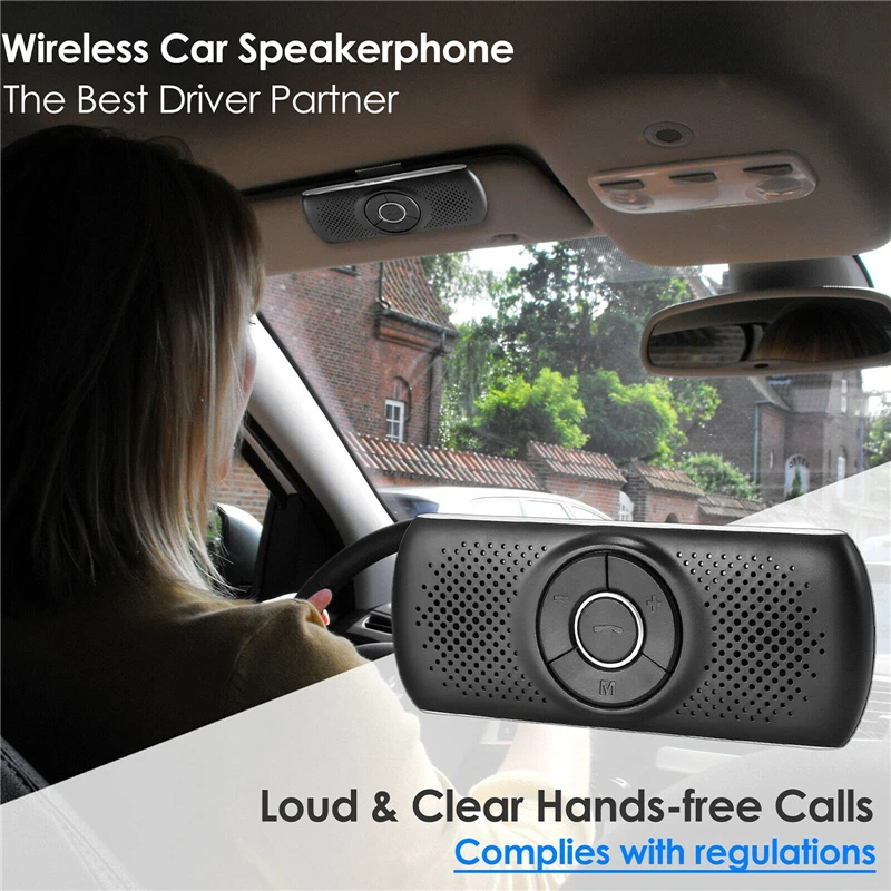 

1Pcs Wireless Bluetooth Car Kit Set Handsfree Speakerphone Multipoint Sun Visor Speaker For Phone Smartphones Car Bluetooth