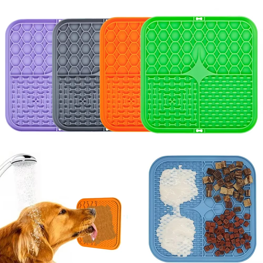 Eco-friendly pet placemat Cat Slow Food Mat Dog licking mat Silicone pet eating Slow Food mat cat and dog feeding supplies