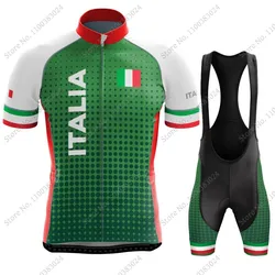 Cycling Jersey 2024 Italy Set Summer Italian Nation Bicycle Clothing Road Bike Shirts Suit Bicycle Bib Shorts MTB Ropa Maillot