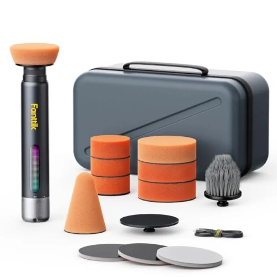 

P10 Pro Mini Car Buffer Polisher 4000mAh Cordless Rotary Car Polisher Waxer 2 Inch/3 Inch 3 Variable Speed 300-950 RPM