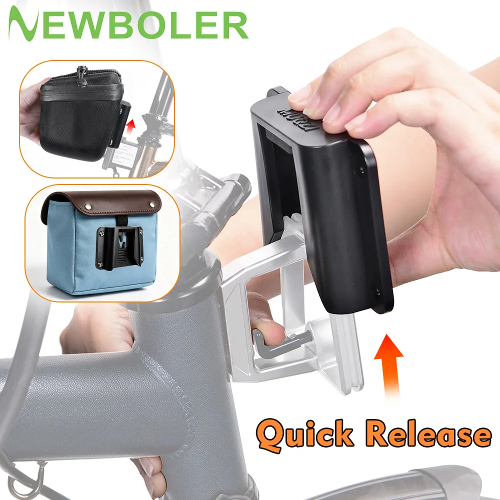 NEWBOLER Folding Bike Pig Nose Bag Adapter for Brompton Bicycle Plastic Front Carrier Block Adapter with Screws Front Bag Racks