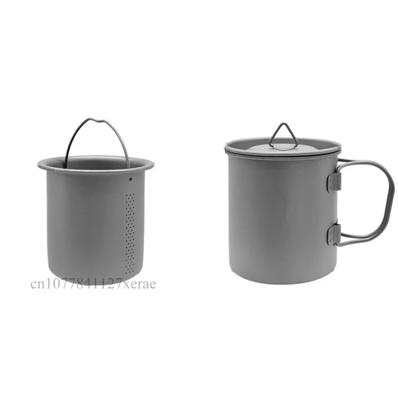 

450ml Pure Titanium Multifunctional Foldable Mug Picnic with Tea Follicle Tea Set Outdoor Camping Ultra Lightweight Portable Cup
