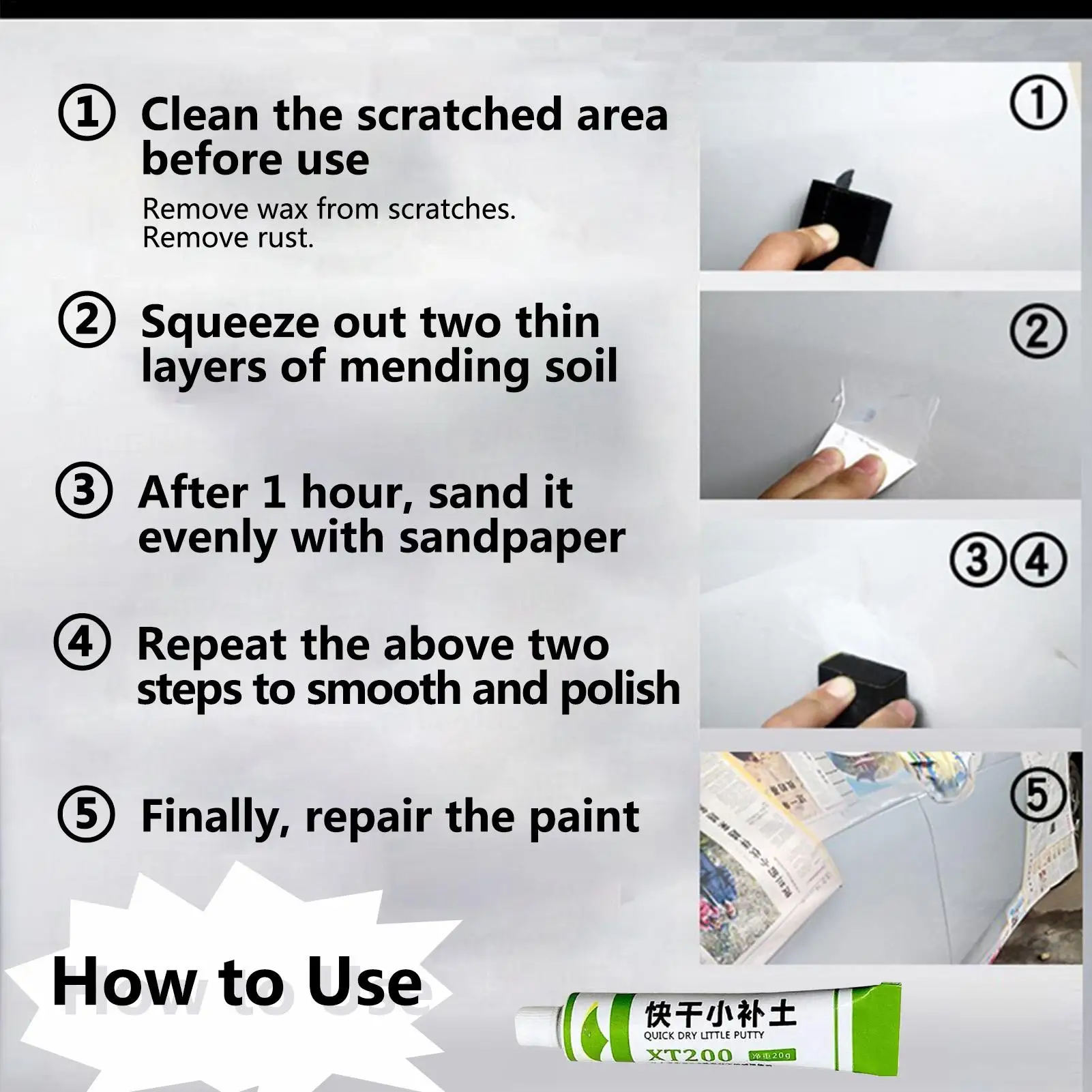 Car Body Putty Quick Dry Good Effect Professional Auto Scratch Repair Filler Paste Assistant Smooth Vehicle Repair Fix Tool view 5