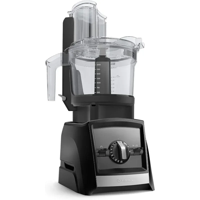 Vitamix-12-Cupフードプロセッサーアタッチメント、自動検出™アセントアンドベンチュリストシリーズと互換性があり,黒