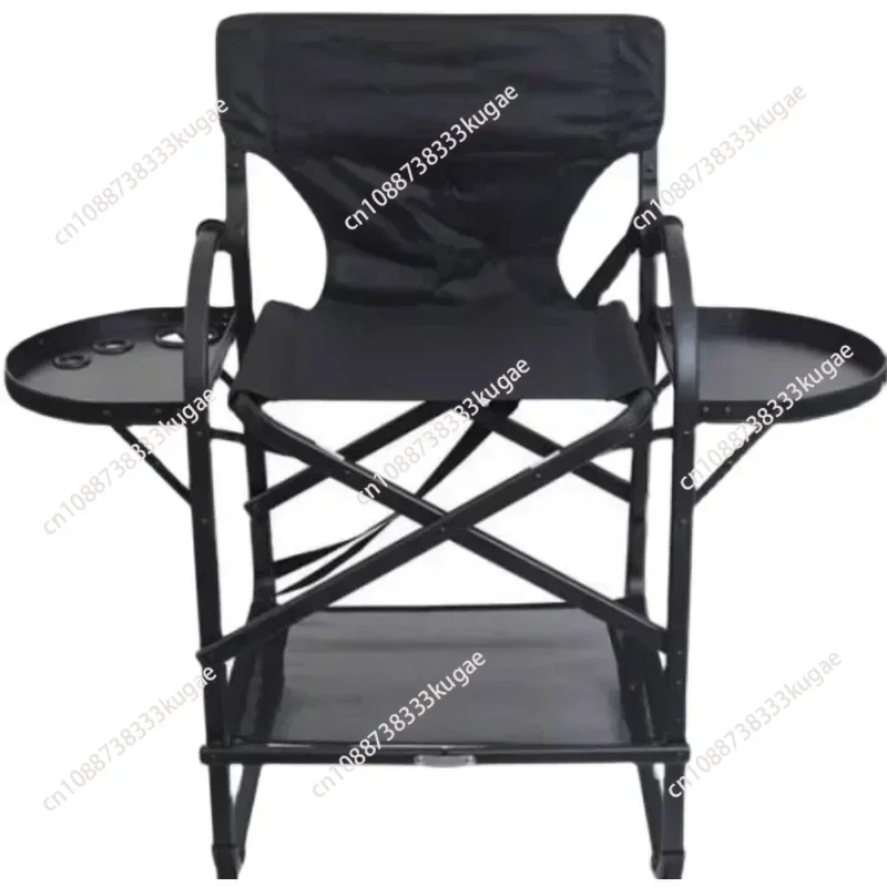 Aluminum Alloy Tall Feet Professional Makeup Chair Black Folding  Outdoor Camping Portable Director Hair  furniture