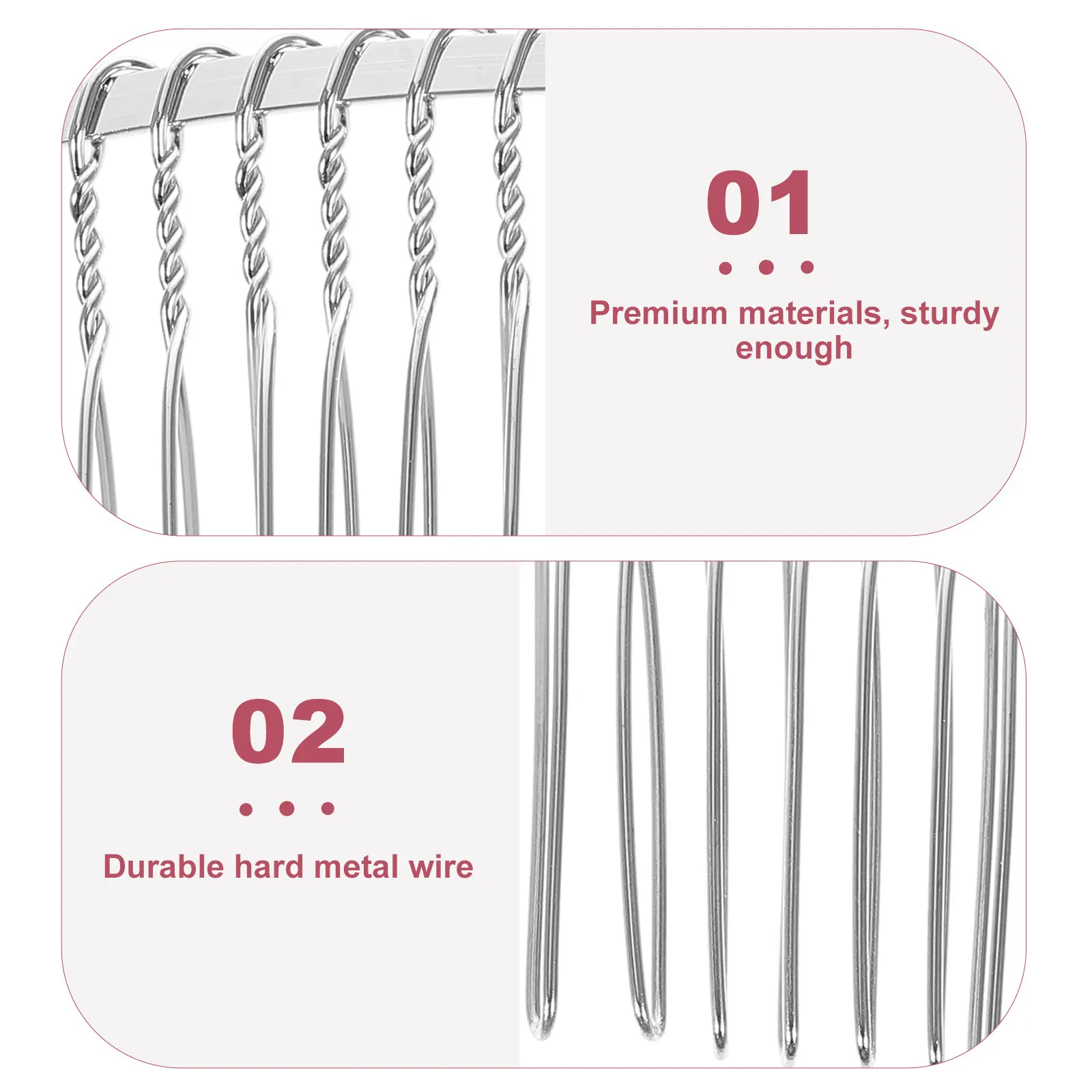 3Pcs 20 Tooth Metal Hair Comb Silver Loop Twisted Bridal Veil Comb Wedding Headpiece Clip DIY Millinery Floristry Craft view 5