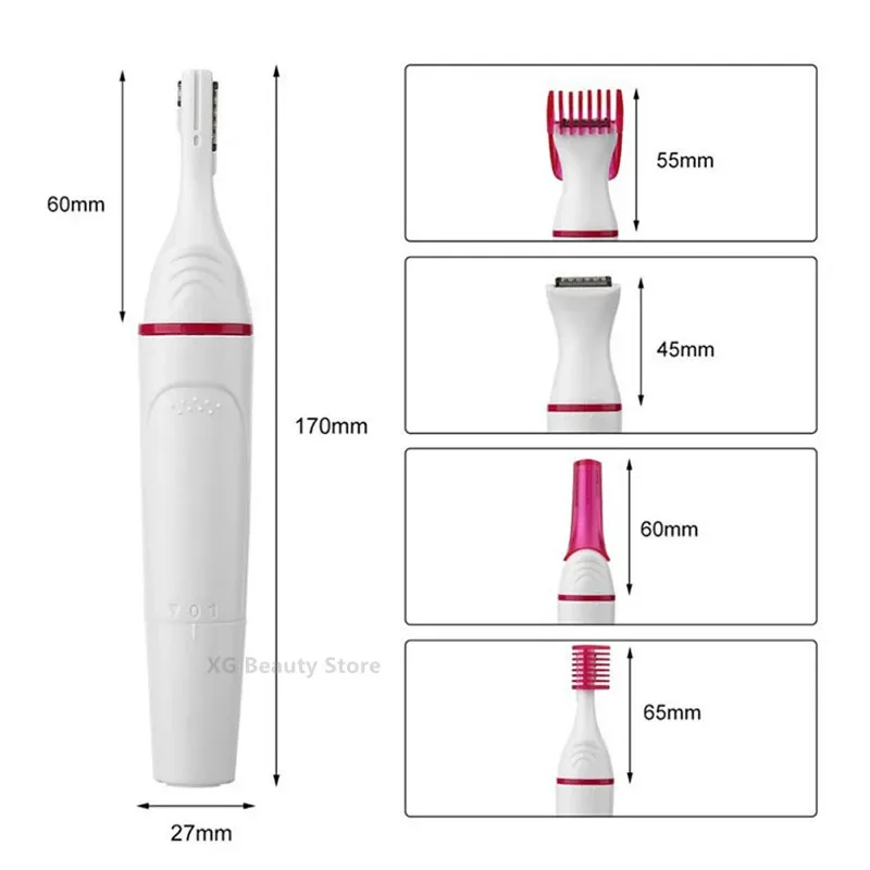 Multifunction 5 In 1 Electric Epilator For Women Hair Remover Shaver Razor For Eyebrow Underarm Bikini Leg Depilador Feminino
