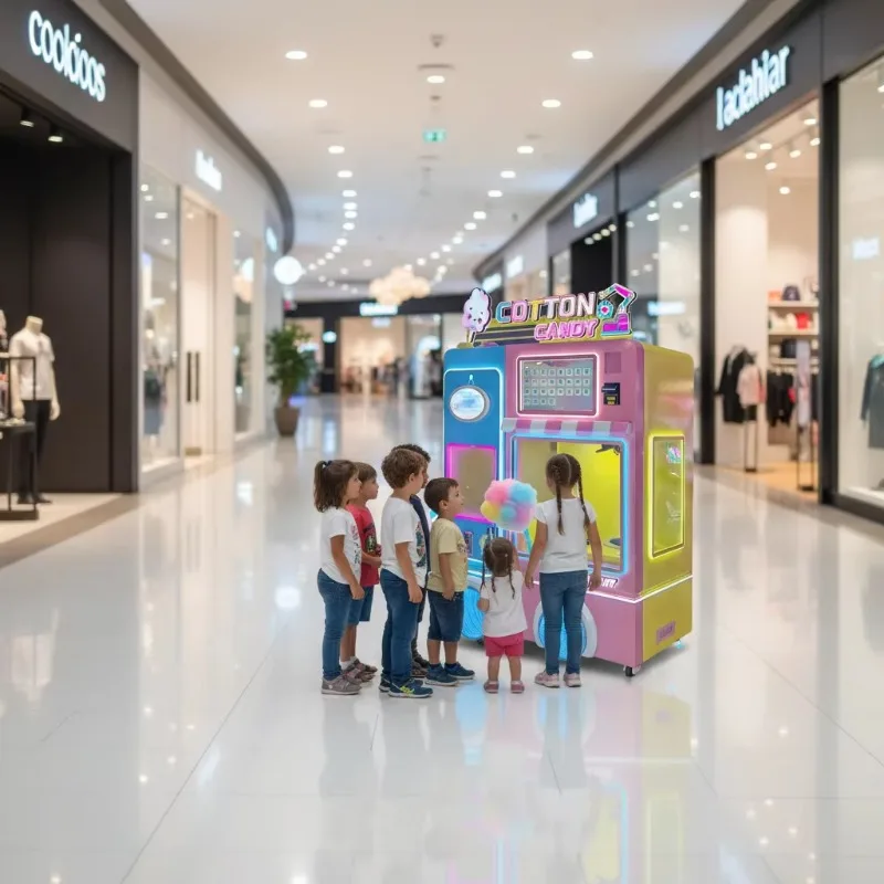 DIY Self Service Automatic Commercial Cotton Candy Vending Machine for Events and Shopping Mall