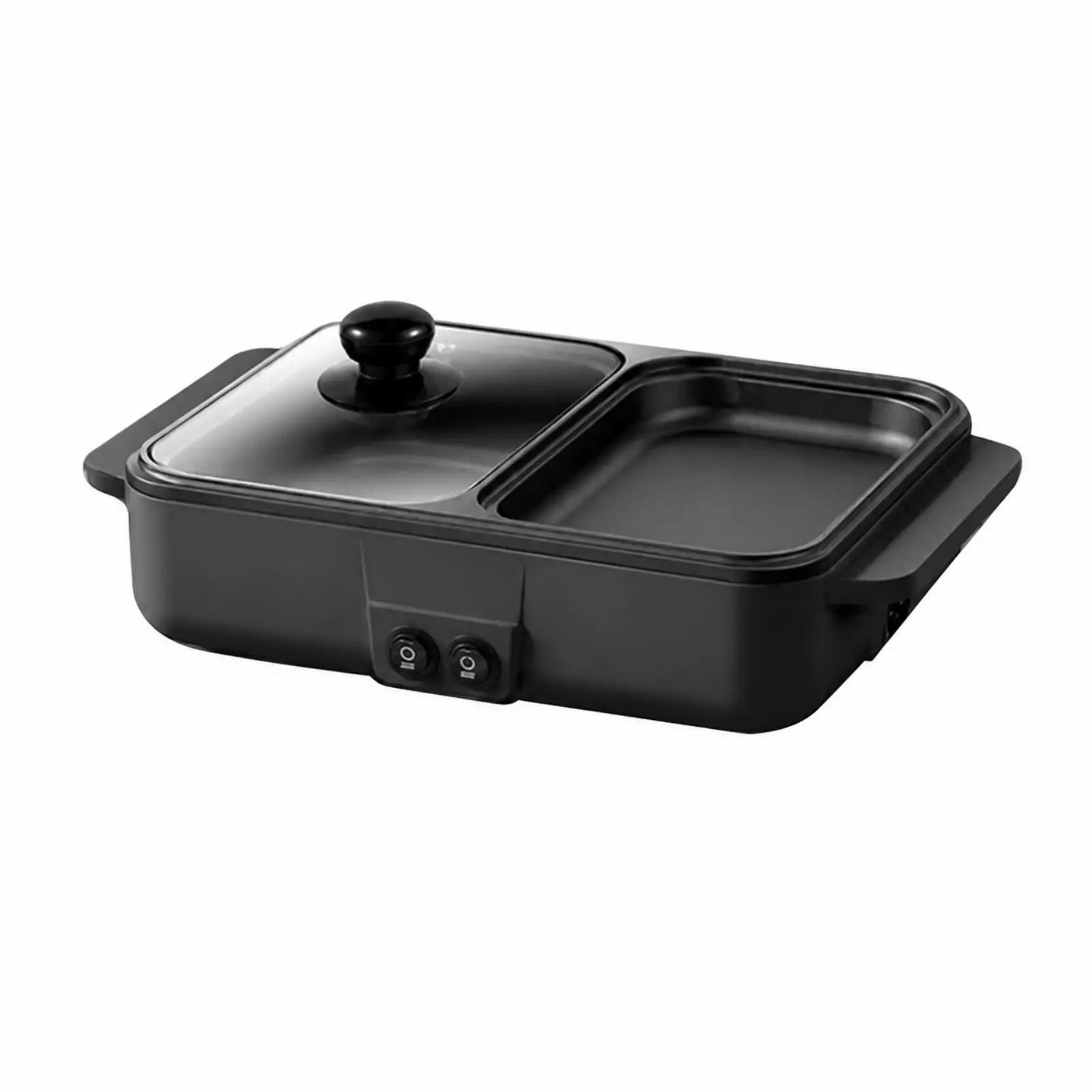 Compact Electric Hot Pot Grill Appliance Indoor Divided Electric Hot Pot with Grill Fast Heating Easy to Clean