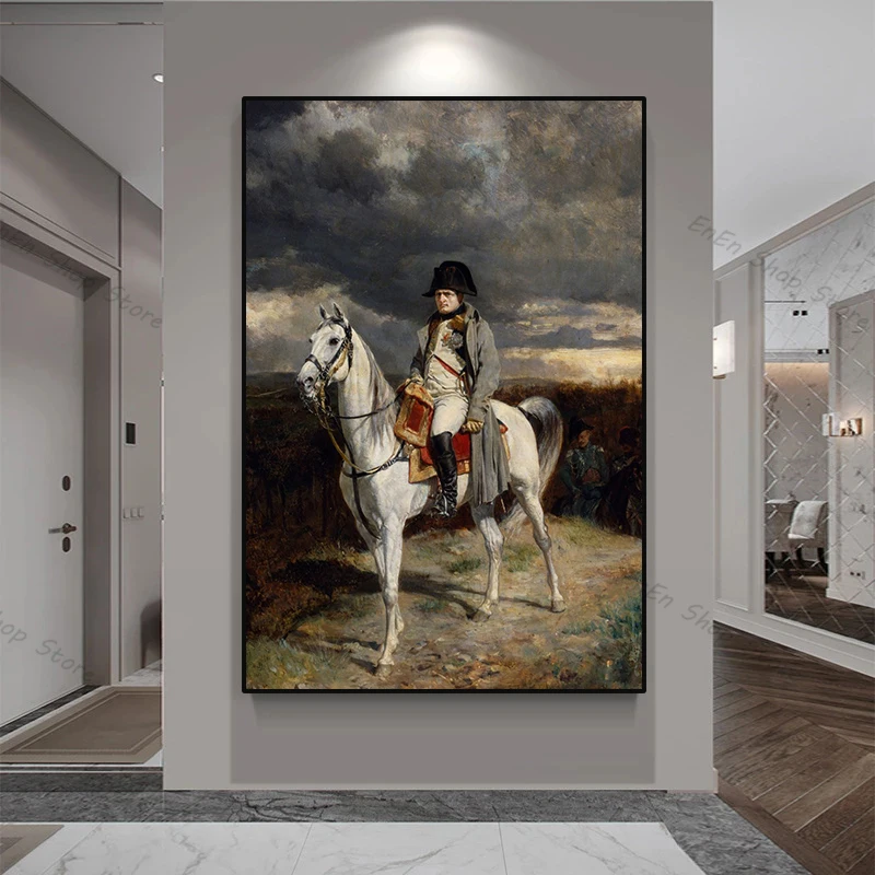 Napoleon Bonaparte Portrait Poster Prints Crossing The Alps Coronation of Napoleon I Painting Canvas for Living Room Home Dec