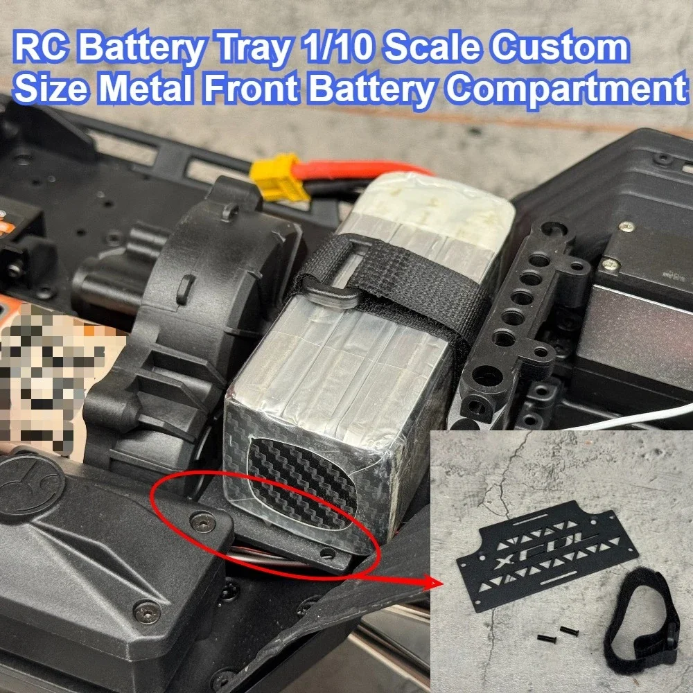 RC Chassis Upgrade Metal Front Battery Tray custom size For Axial SCX10 III Gladiator 1/10 scale Crawler Replacement Accessory