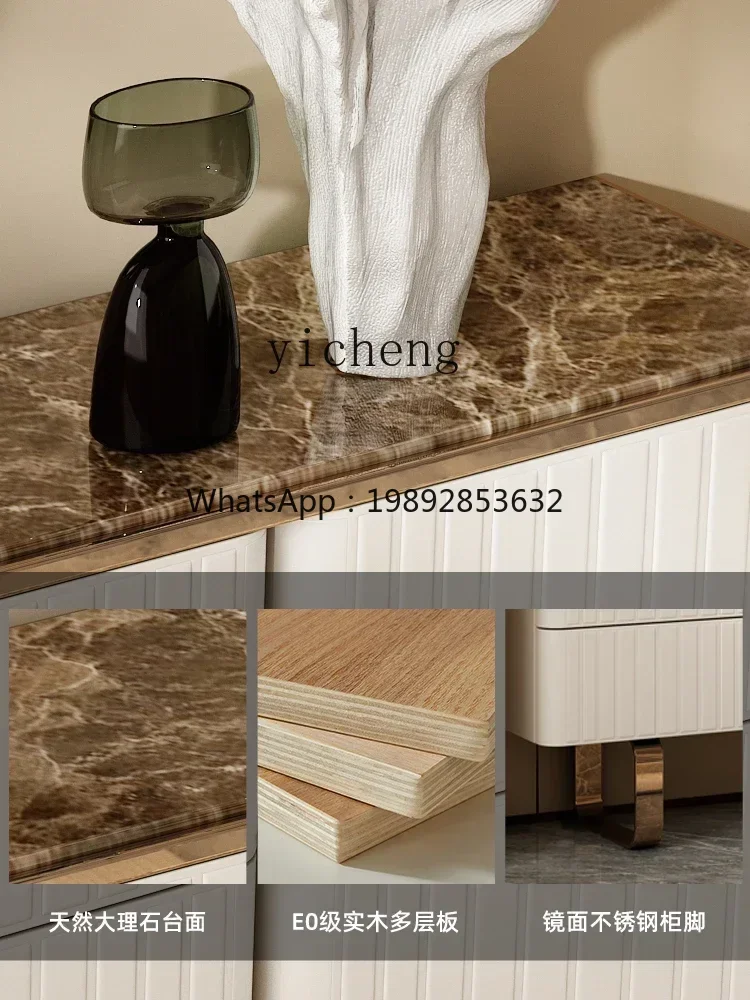 Style Light Luxury High-End Entrance Cabinet Marble Sideboard Cabinet Modern Minimalist Living Room