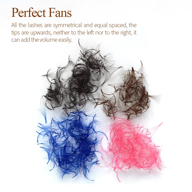 SONG LASHES Premade Volume Fans Lash mega colorful Fans 6D Slim Thin Pointy Base Russian Volume Fans Eyelash Extension