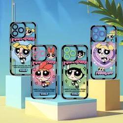 Transparent Cover Phone Case For Cute Cartoon P-powerpuffs GIRL iPhone 16 15 14 13 12 11 Mini Pro Max X XR XSMax 7 8 Plus SE20