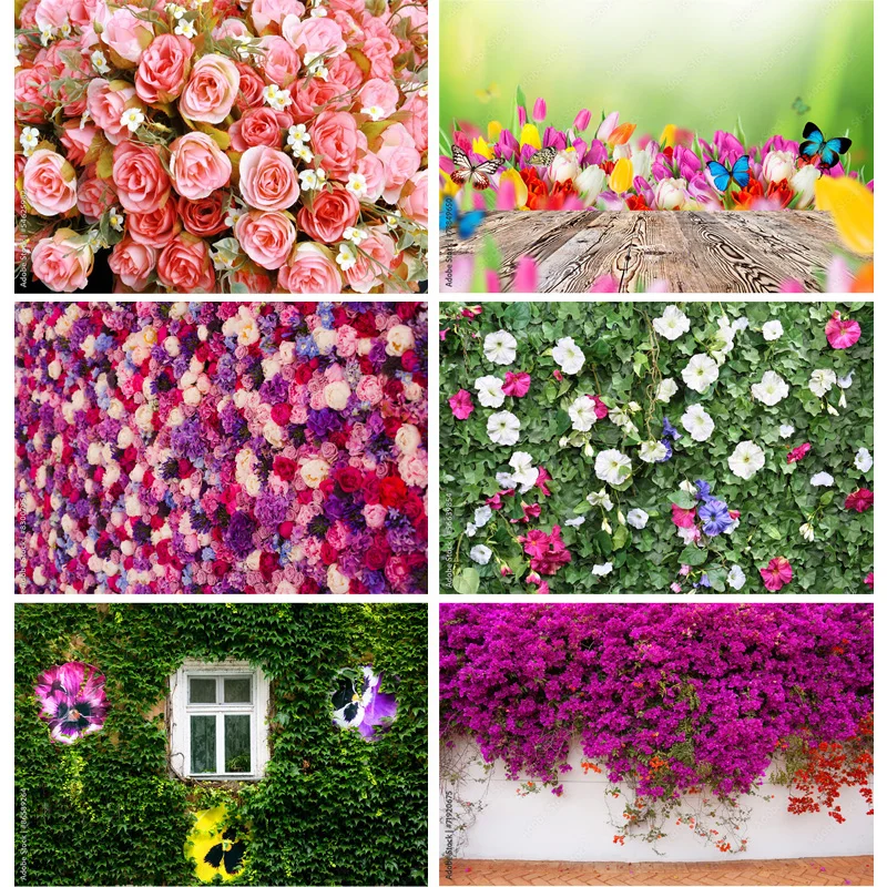 

Vinyl Photography Backdrops Prop Flower Wall Wedding Valentine's Day Theme Photo Studio Background Props 211223 HHQQ-01