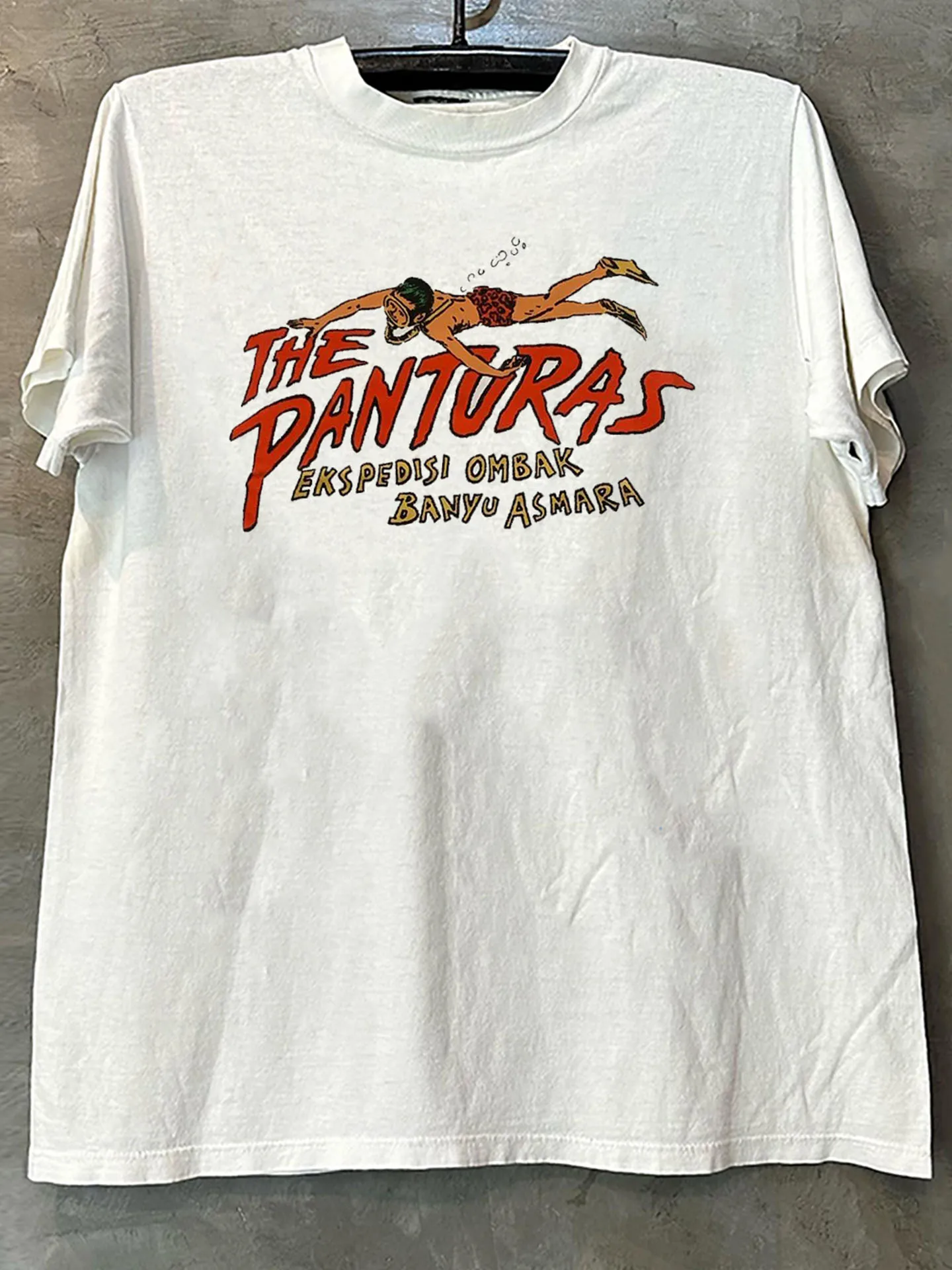 Panturas Surf Band Cartoon Short Sleeve T-Shirt Y2K West Coast Versatile Heavy Cotton Half Sleeve Trendy Breathable Print You...