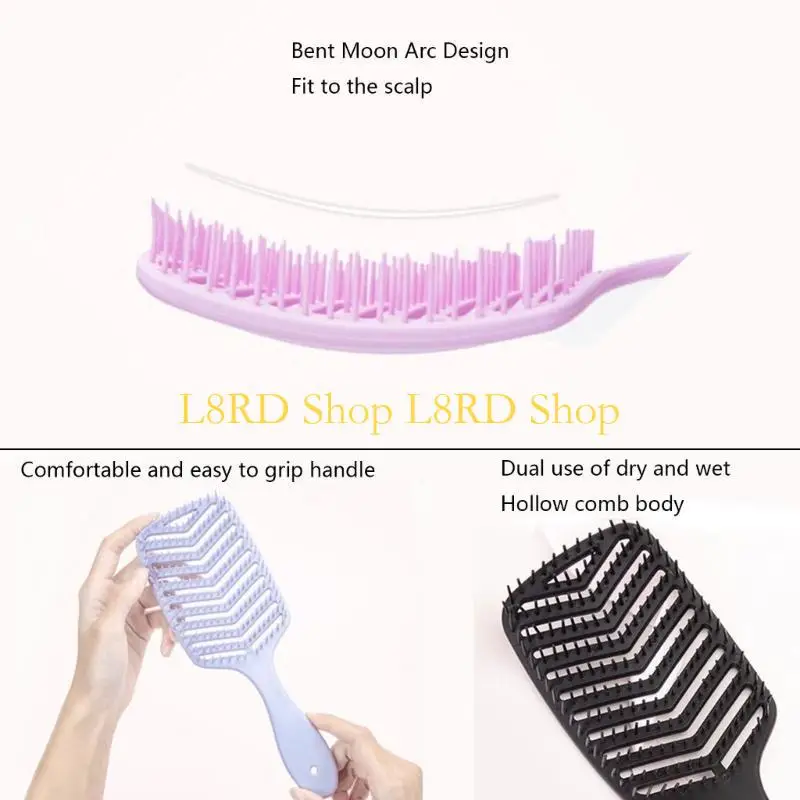 L8RD Practical Hair Comb Detangling Hair Brush Hollow Out Hair Brush Massage Comb
