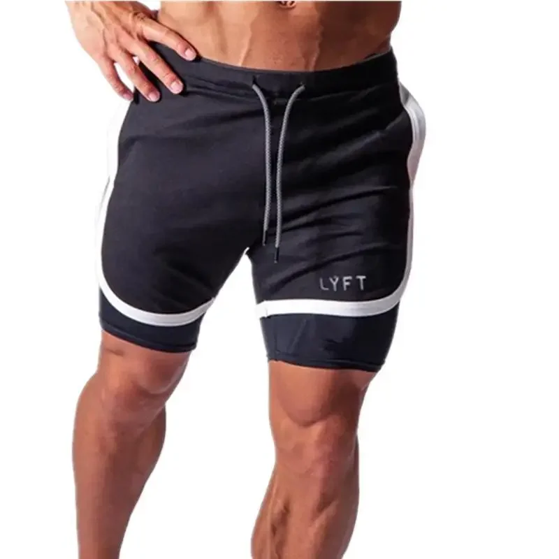 Short de Basket-ball 2 en 1 pour Homme, Pantalon de Course Respirant et Décontracté, Survêtement avec Entrejambe Ouverte