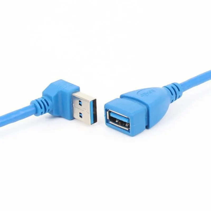 Cable USB macho a hembra USB3.0 90 grados hasta Dpwn ángulo izquierdo derecho macho a hembra Cable de extensión adaptador