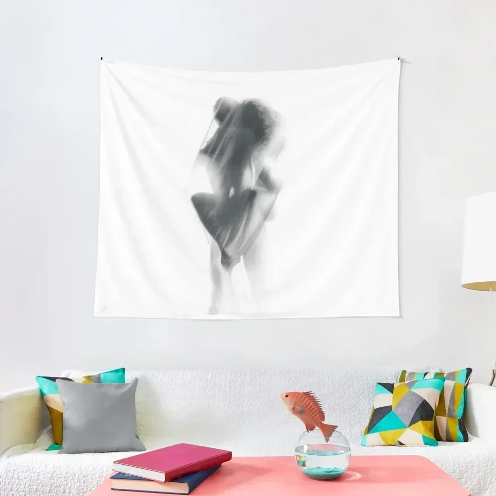 Sensual nude couple making love in glowing white mist art print Tapestry Home Supplies Japanese Room Decor Tapestry